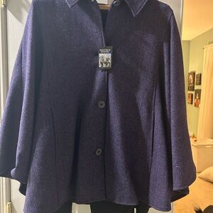 Micros Deep Purple Herringbone Coat